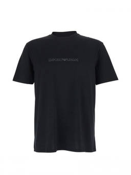 EMPORIO ARMANI - Black Round Neck Logo T-Shirt