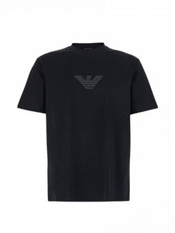 EMPORIO ARMANI - Black Crew Neck Logo T-Shirt