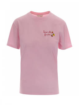MC2 Saint Barth - Pink Embroidered Crew Neck T-Shirt