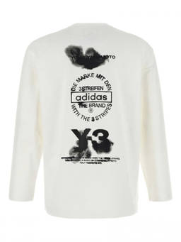 Y-3 - White Logo Cotton T-Shirt (S)