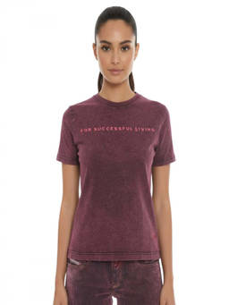 Diesel - Maroon Graphic Crew Neck T-Shirt (XXS)