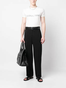 Saint Laurent - White Logo Cotton T-Shirt (L)