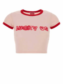 Kenzo - Light Pink Graphic Crop T-Shirt