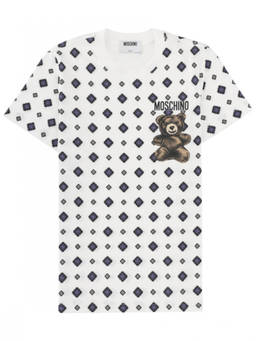 Moschino - White Printed Crew Neck T-Shirt