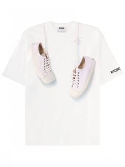 Moschino - White Graphic Crew Neck T-Shirt