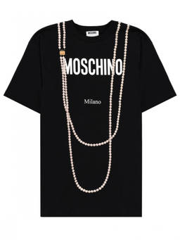 Moschino - Black Graphic Crew Neck T-Shirt (XS)