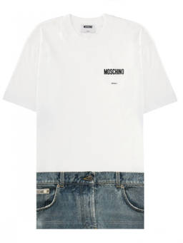 Moschino - White Logo Crew Neck T-Shirt