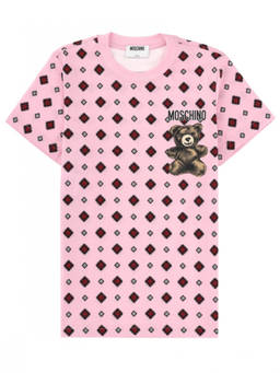 Moschino - Pink Graphic Crew Neck T-Shirt