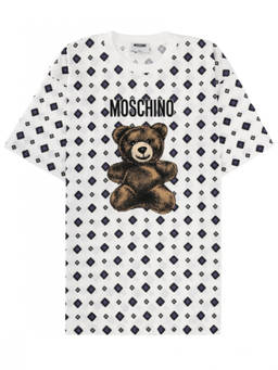 Moschino - White Graphic Crew Neck T-Shirt