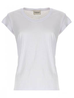 Marant Etoile - White Solid Round Neck T-Shirt