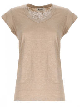 Marant Etoile - Beige Solid Round Neck T-Shirt (L)