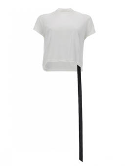 Rick Owens - White Solid Mock Collar T-Shirt
