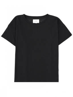 Loulou Studio - Black Solid Round Neck T-Shirt