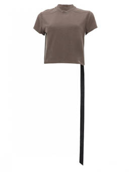 Rick Owens - Brown Solid Mock Collar T-Shirt