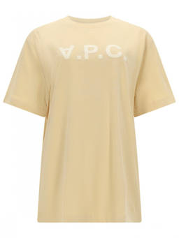 A.P.C. - Beige Logo Crew Neck T-Shirt