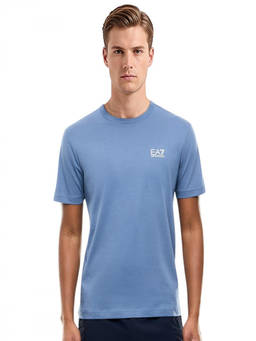 EA7 Emporio Armani - Sky Blue Logo Crew Neck T-Shirt