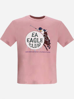 EMPORIO ARMANI - Pink Graphic Crew Neck T-Shirt