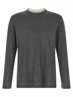 Brunello Cucinelli - Grey Crew Neck T-Shirt