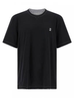 Brunello Cucinelli - Black Double Layer T-Shirt (S)