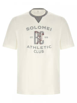 Brunello Cucinelli - White Printed T-Shirt
