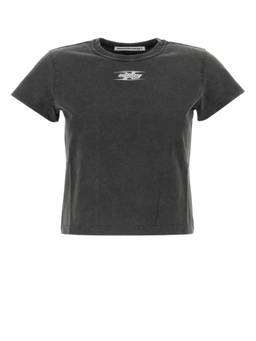 Alexander Wang - Grey Puff Logo Shrunken T-Shirt (XS)