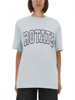 Rotate Birger Christensen - Light Blue Logo Crew Neck T-Shirt