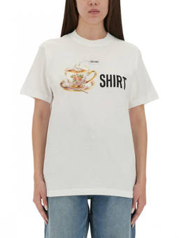 Moschino - White Graphic Crew Neck T-Shirt