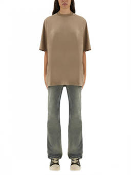 Rick Owens - Beige Solid Crew Neck T-Shirt