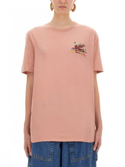 Etro - Pink Graphic Crew Neck T-Shirt (S)