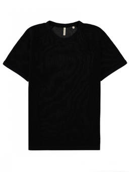 Sunflower - Black Perforated Crew Neck T-Shirt