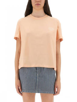 A.P.C. - Pink Logo Crew Neck T-Shirt
