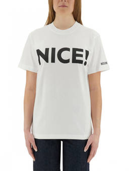 Moschino - White Graphic Crew Neck T-Shirt