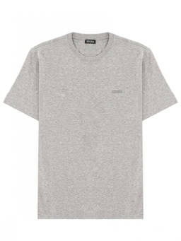 Zegna - Grey Logo Crew Neck T-Shirt