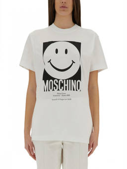 Moschino - White Graphic Crew Neck T-Shirt