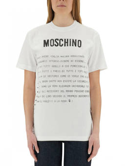 Moschino - White Graphic Crew Neck T-Shirt