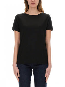 Fay - Black Solid Round Neck T-Shirt