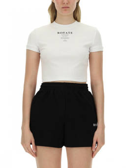 Rotate Birger Christensen - White Logo Crew Neck T-Shirt (L)