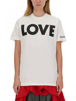 Moschino - White Graphic Crew Neck T-Shirt