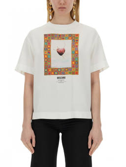 Moschino - White Graphic Crew Neck T-Shirt