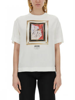 Moschino - White Graphic Crew Neck T-Shirt