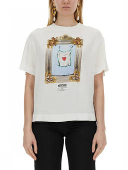 Moschino - White Graphic Crew Neck T-Shirt