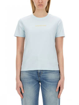 Lanvin - Sky Blue Logo Crew Neck T-Shirt