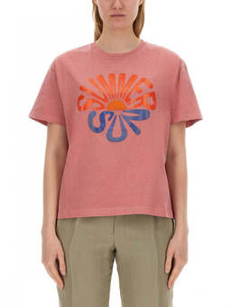 Ps By Paul Smith - Pink Graphic Crew Neck T-Shirt (XS)