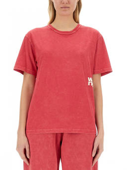 Alexander Wang - Pink Logo Crew Neck T-Shirt (XXS)