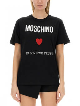 Moschino - Black Graphic Crew Neck T-Shirt (S)