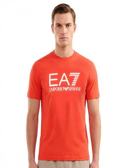 EA7 Emporio Armani - Red Logo Crew Neck T-Shirt (XL)