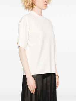 Max Mara - Beige Mock neck Solid T-Shirt
