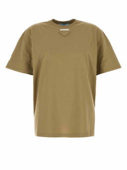 PRADA - Green Crewneck Cotton T-Shirt