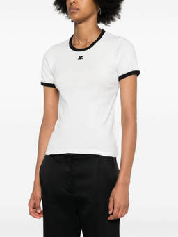 Courreges - White Embroidered Logo T-Shirt