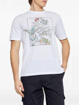 Etro - White Round Neck Floral Print T-Shirt
